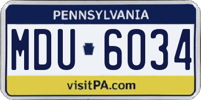 PA license plate MDU6034