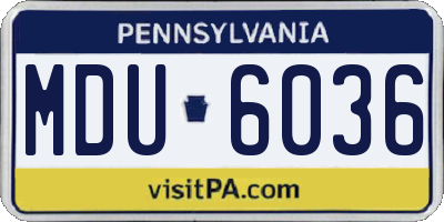 PA license plate MDU6036