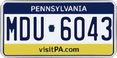 PA license plate MDU6043