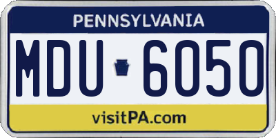 PA license plate MDU6050