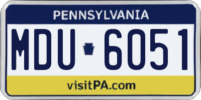 PA license plate MDU6051