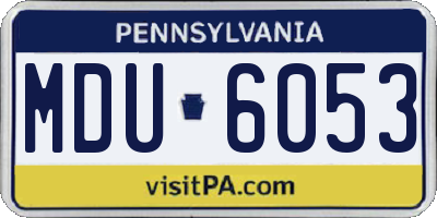 PA license plate MDU6053