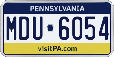 PA license plate MDU6054