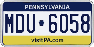 PA license plate MDU6058