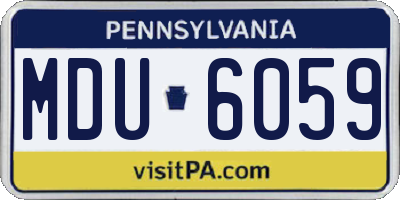 PA license plate MDU6059