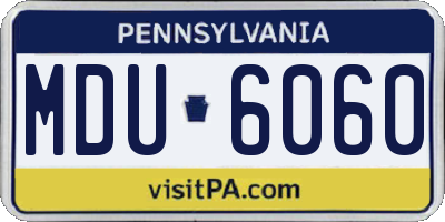 PA license plate MDU6060