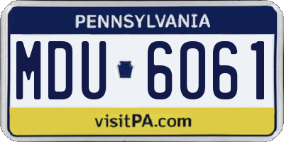 PA license plate MDU6061