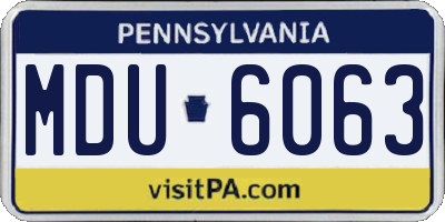 PA license plate MDU6063
