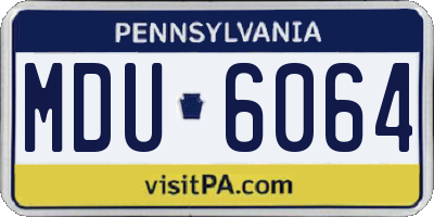PA license plate MDU6064