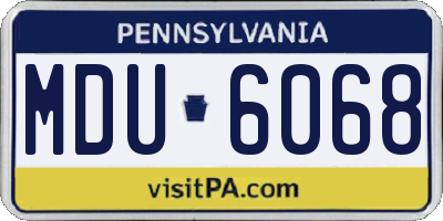 PA license plate MDU6068