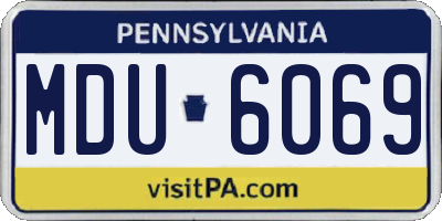 PA license plate MDU6069