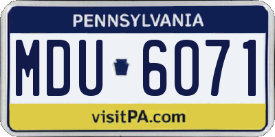 PA license plate MDU6071