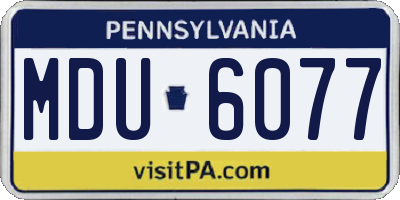 PA license plate MDU6077