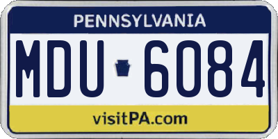 PA license plate MDU6084