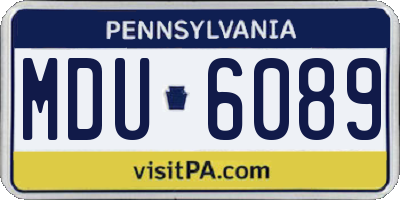 PA license plate MDU6089