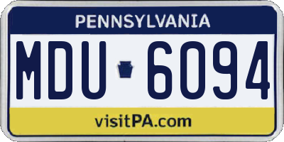 PA license plate MDU6094
