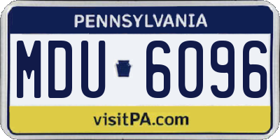 PA license plate MDU6096