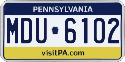 PA license plate MDU6102