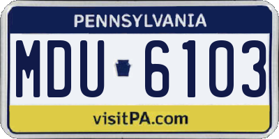 PA license plate MDU6103