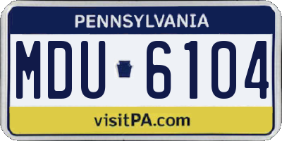 PA license plate MDU6104