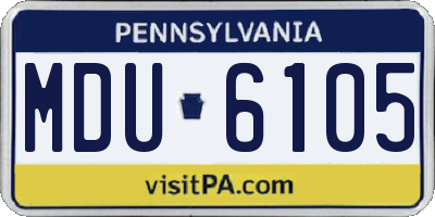 PA license plate MDU6105