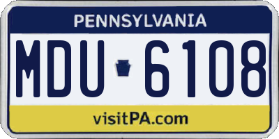 PA license plate MDU6108
