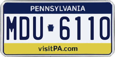 PA license plate MDU6110