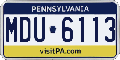 PA license plate MDU6113