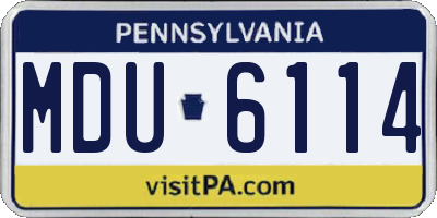 PA license plate MDU6114