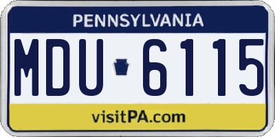 PA license plate MDU6115