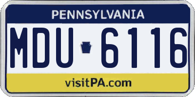 PA license plate MDU6116