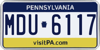 PA license plate MDU6117