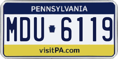 PA license plate MDU6119