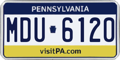 PA license plate MDU6120