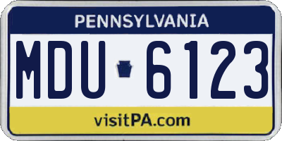 PA license plate MDU6123