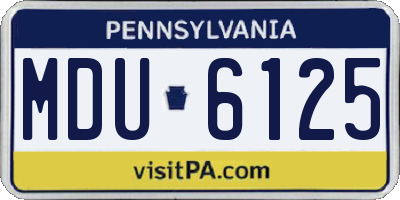 PA license plate MDU6125