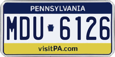 PA license plate MDU6126