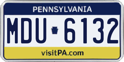 PA license plate MDU6132