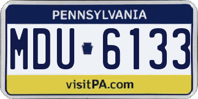 PA license plate MDU6133