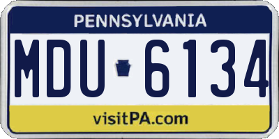 PA license plate MDU6134
