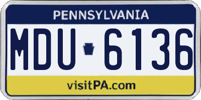 PA license plate MDU6136