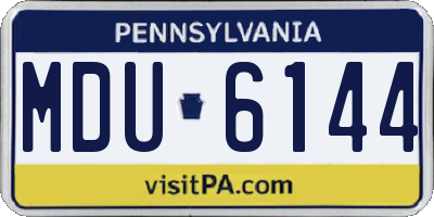 PA license plate MDU6144
