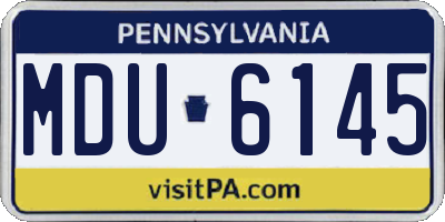 PA license plate MDU6145