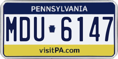 PA license plate MDU6147