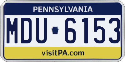 PA license plate MDU6153