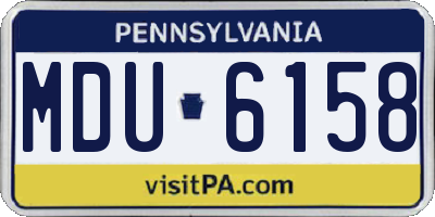 PA license plate MDU6158
