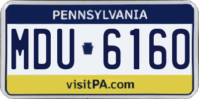 PA license plate MDU6160