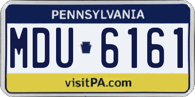 PA license plate MDU6161