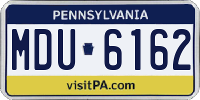 PA license plate MDU6162