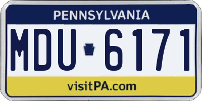 PA license plate MDU6171